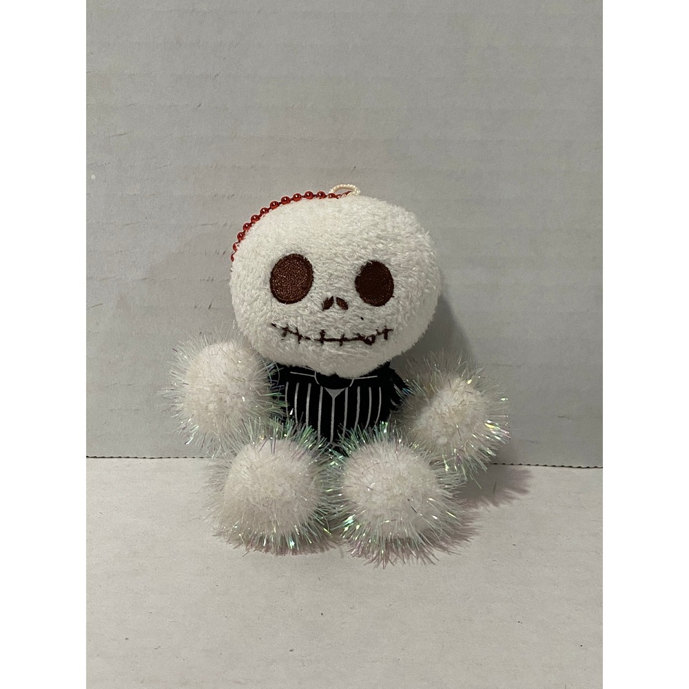 Sega Jack Skellington Plush Keychain Nightmare Before Christmas Tinsel Pom Pom